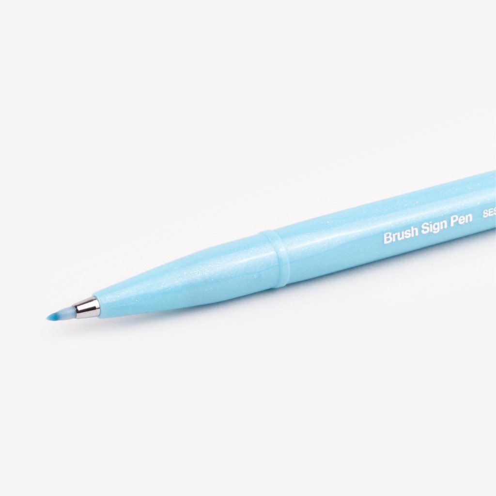 Pentel Fude Touch Brush Sign Pen - Pale Blue