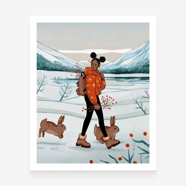 Winter Hares Art Print