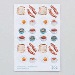 Artist Series Stickers: Eggs, Bacon, Toast, Hot Drinks (STC-502)